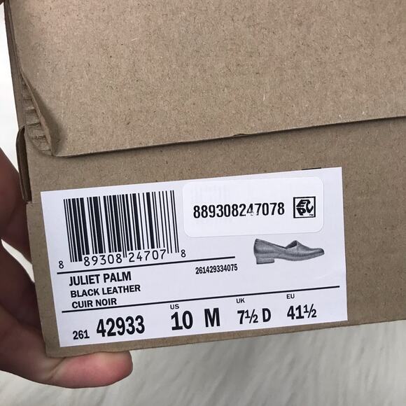 Clarks Collection By Clark’s NIB Juliet Palm Black Leather Slip On Loafers - Picture 6 of 7